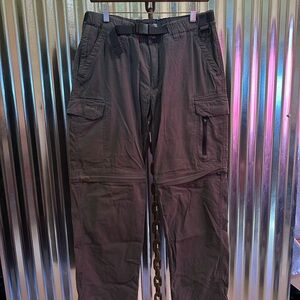 Men's Charcoal Cargo Pants with Belt